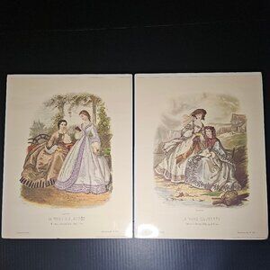Vintage Pair Of LaMode Ilustree Bureaux du Journal 56 Rue Jacob Paris